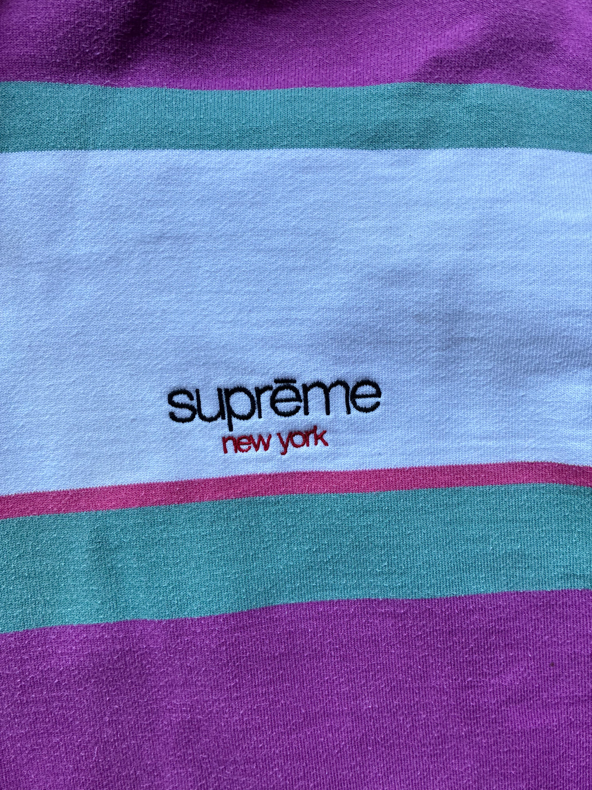 Supreme “STRIPED NEW YORK” Hooded Hoodie (M)