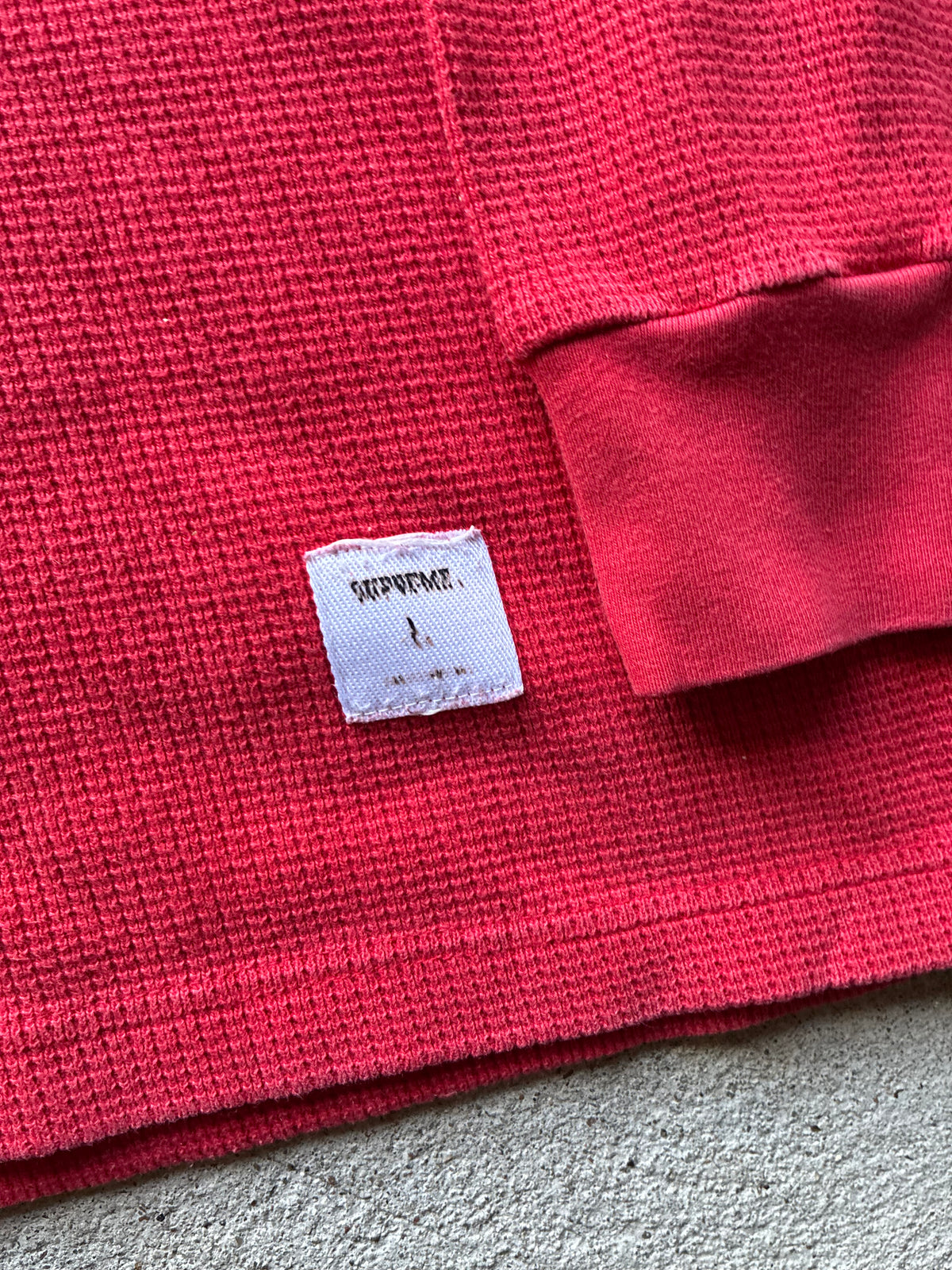 Supreme “HOODED WAFFLE RINGER FW17” Hoodie (L)