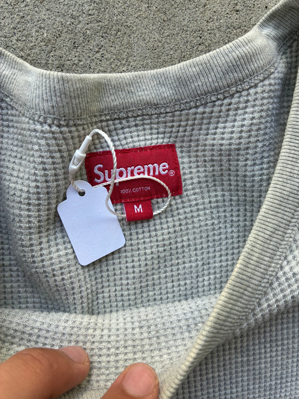 Supreme “LOGO WAFFLE THERMAL” Long Sleeve (M)