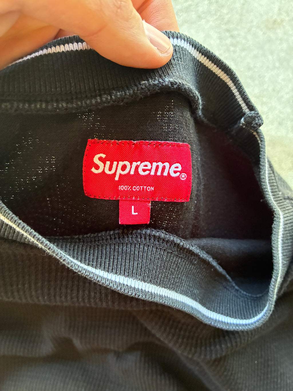 Supreme “STRIPE RIB WAFFLE” tee (L)