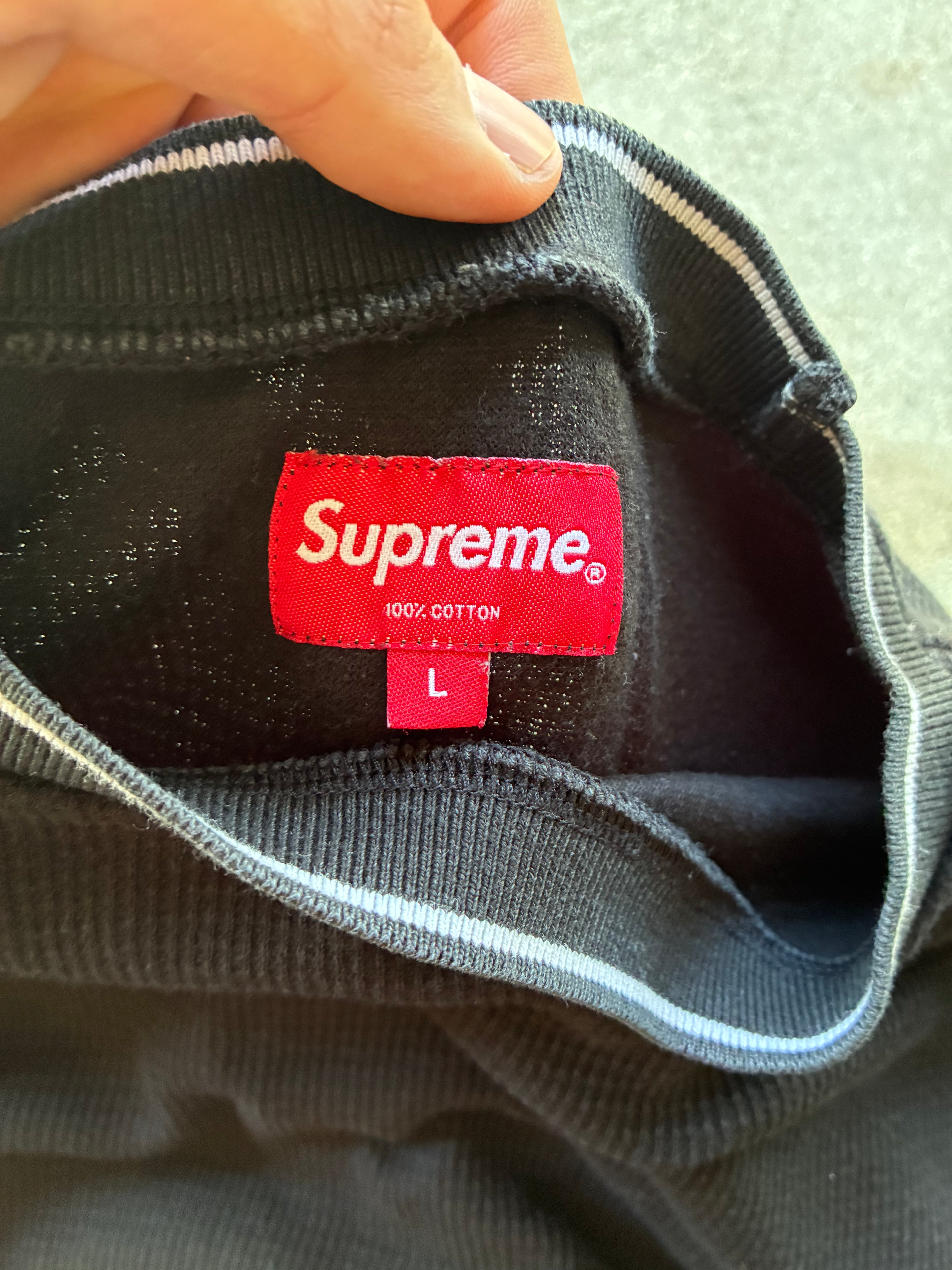 Supreme “STRIPE RIB WAFFLE” tee (L)