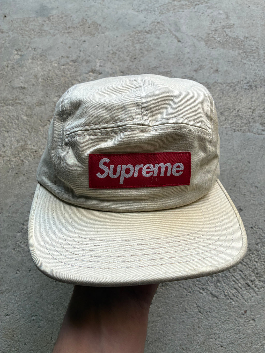 Beige Supreme Camp Cap (Adjustable)