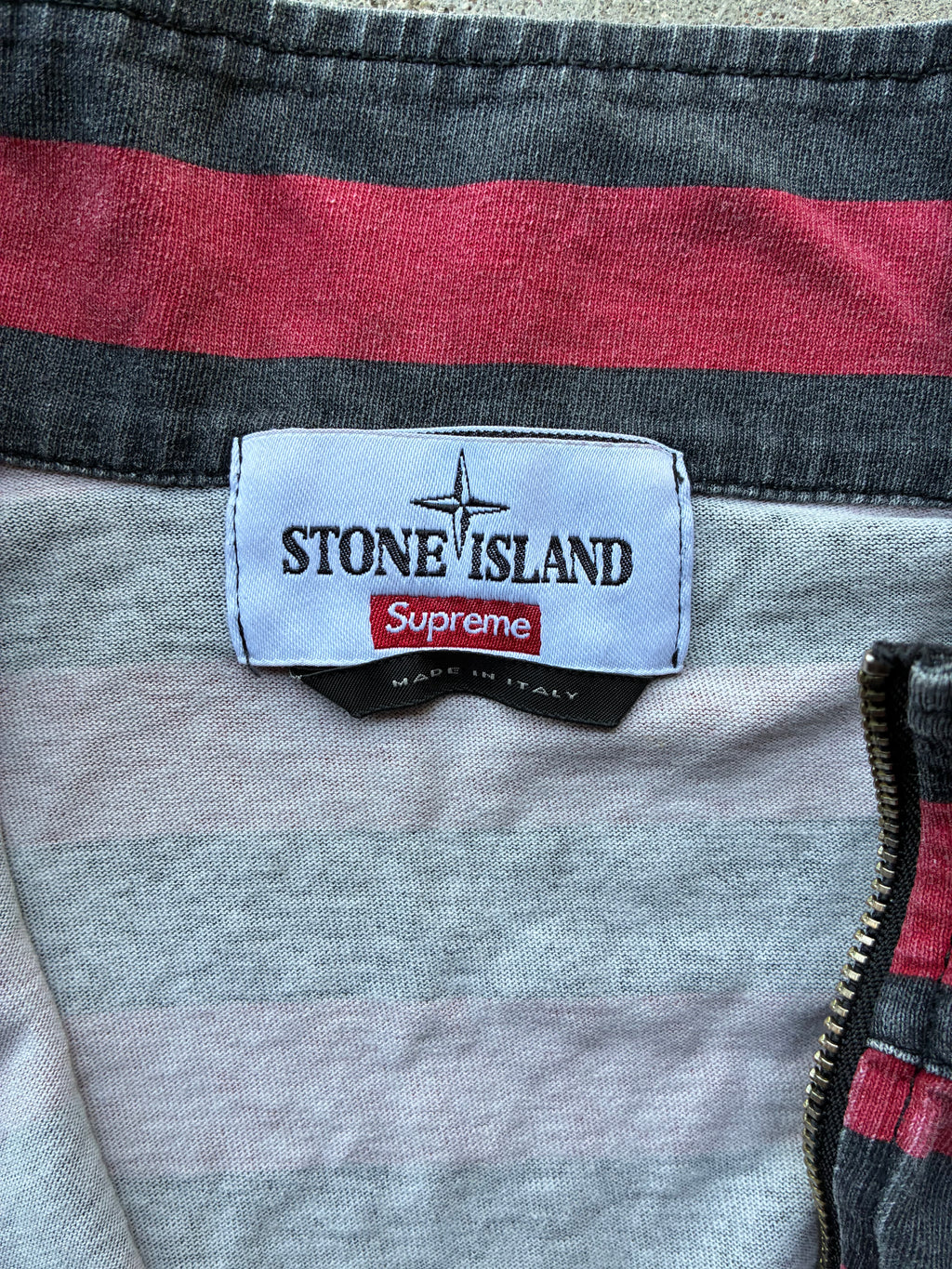 Supreme x Stone island Zip Up Long sleeve polo (M)
