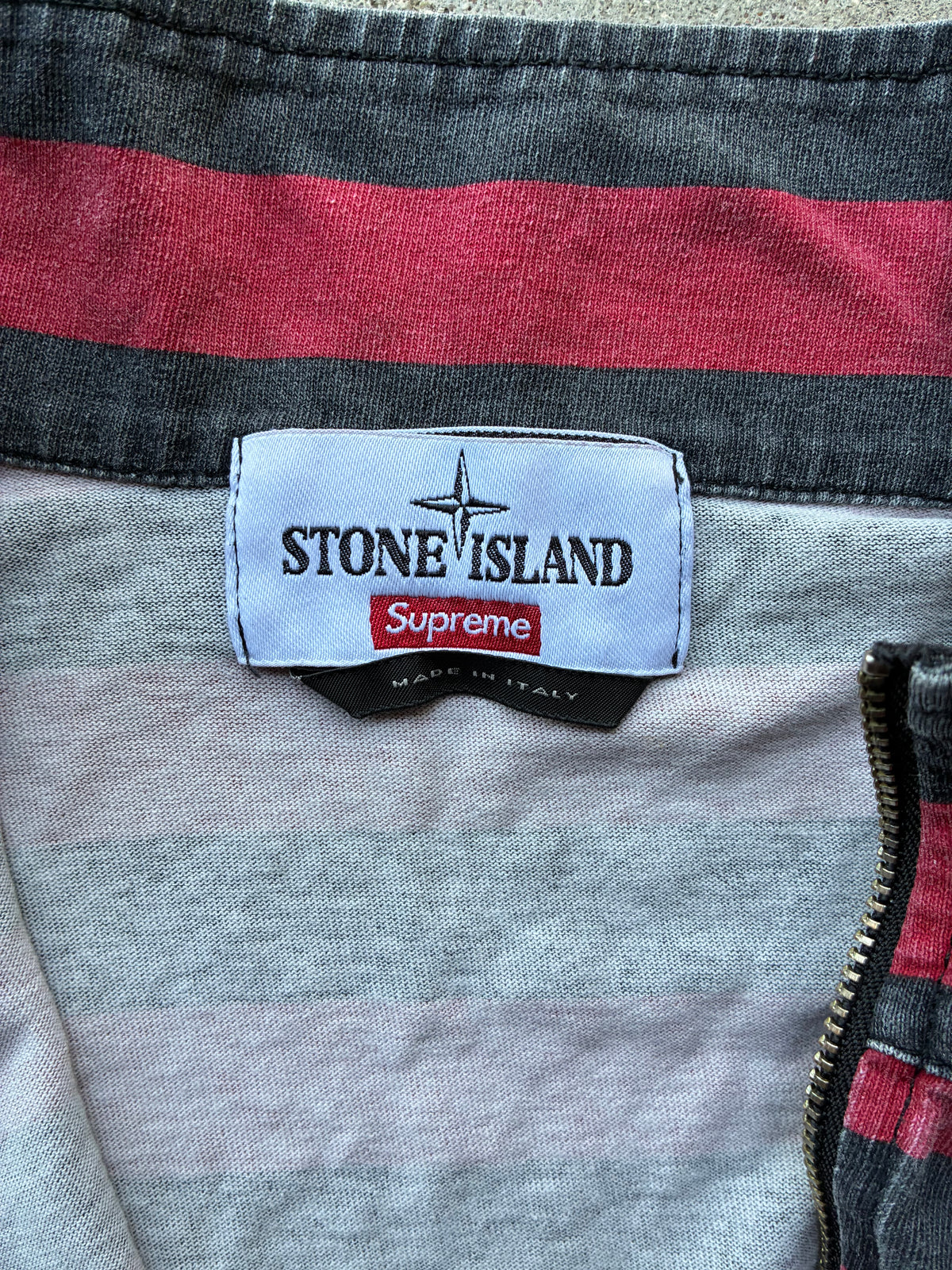Supreme x Stone island Zip Up Long sleeve polo (M)