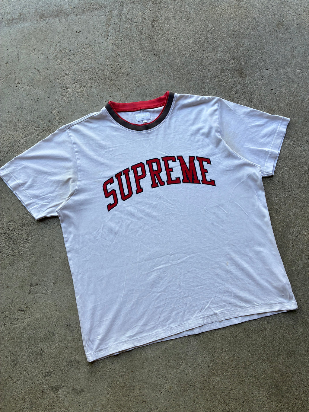 Supreme “ARC LOGO DOUBLE RINGER” tee (XL)