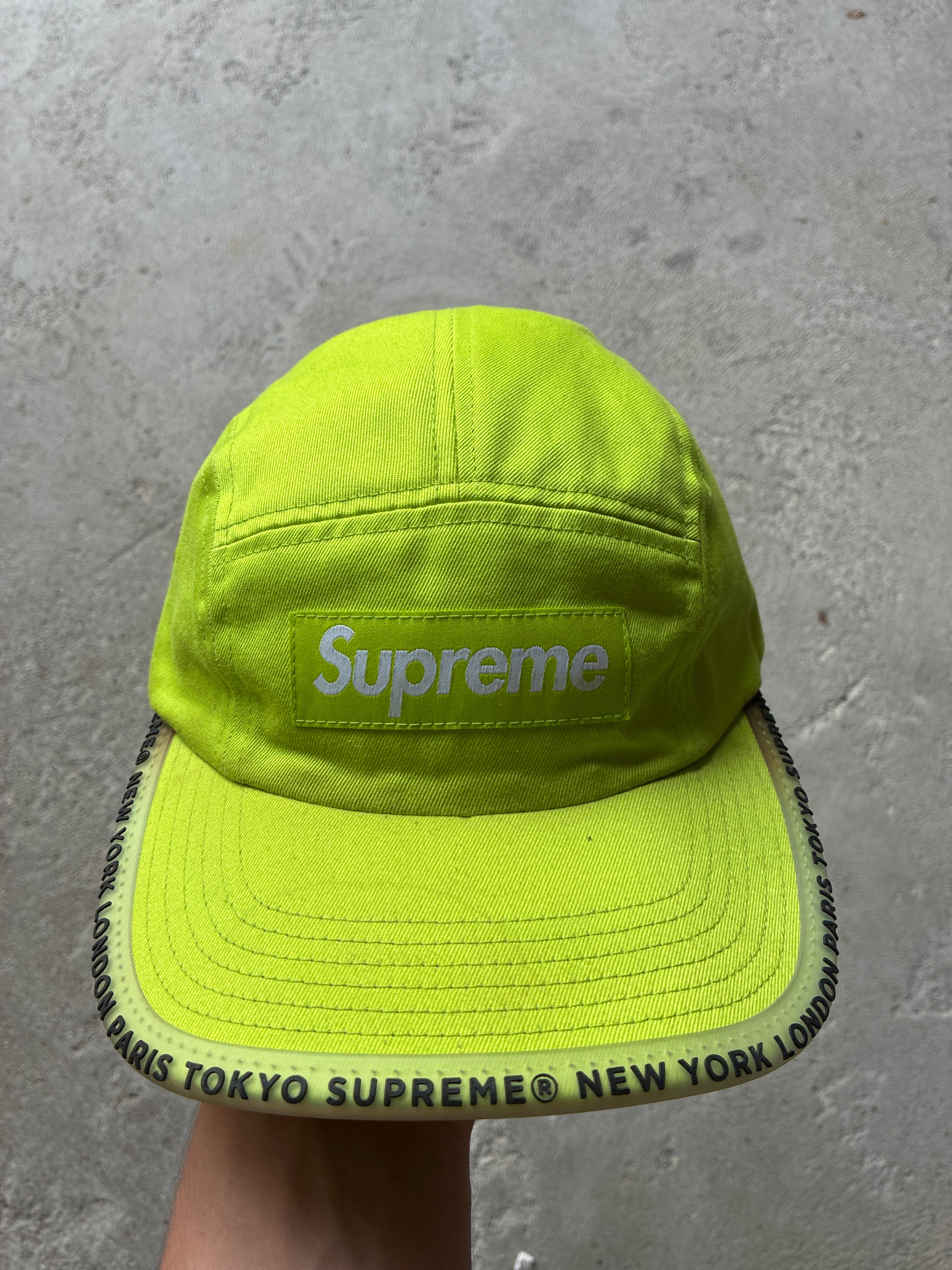 Supreme “WORLDWIDE VISOR TAPE” Camp Cap (Adjustable)