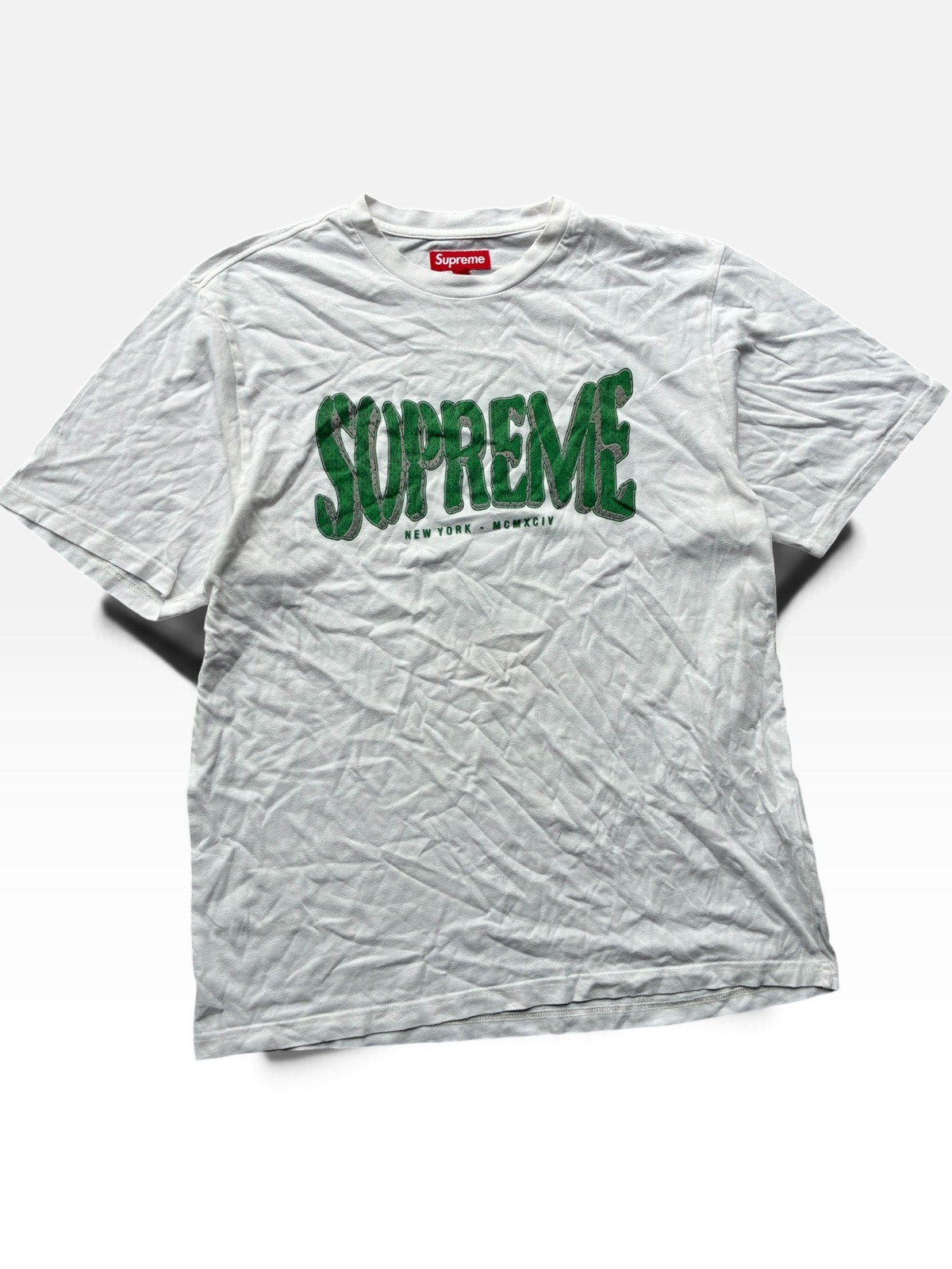 Supreme “FLOCKED WASHED” Tee (M)