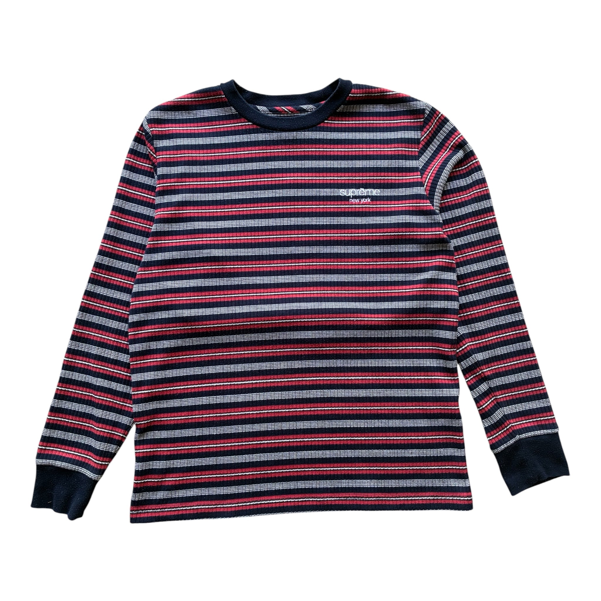 Supreme “RIBBED KNIT STRIPE L/S” langærmet (M)