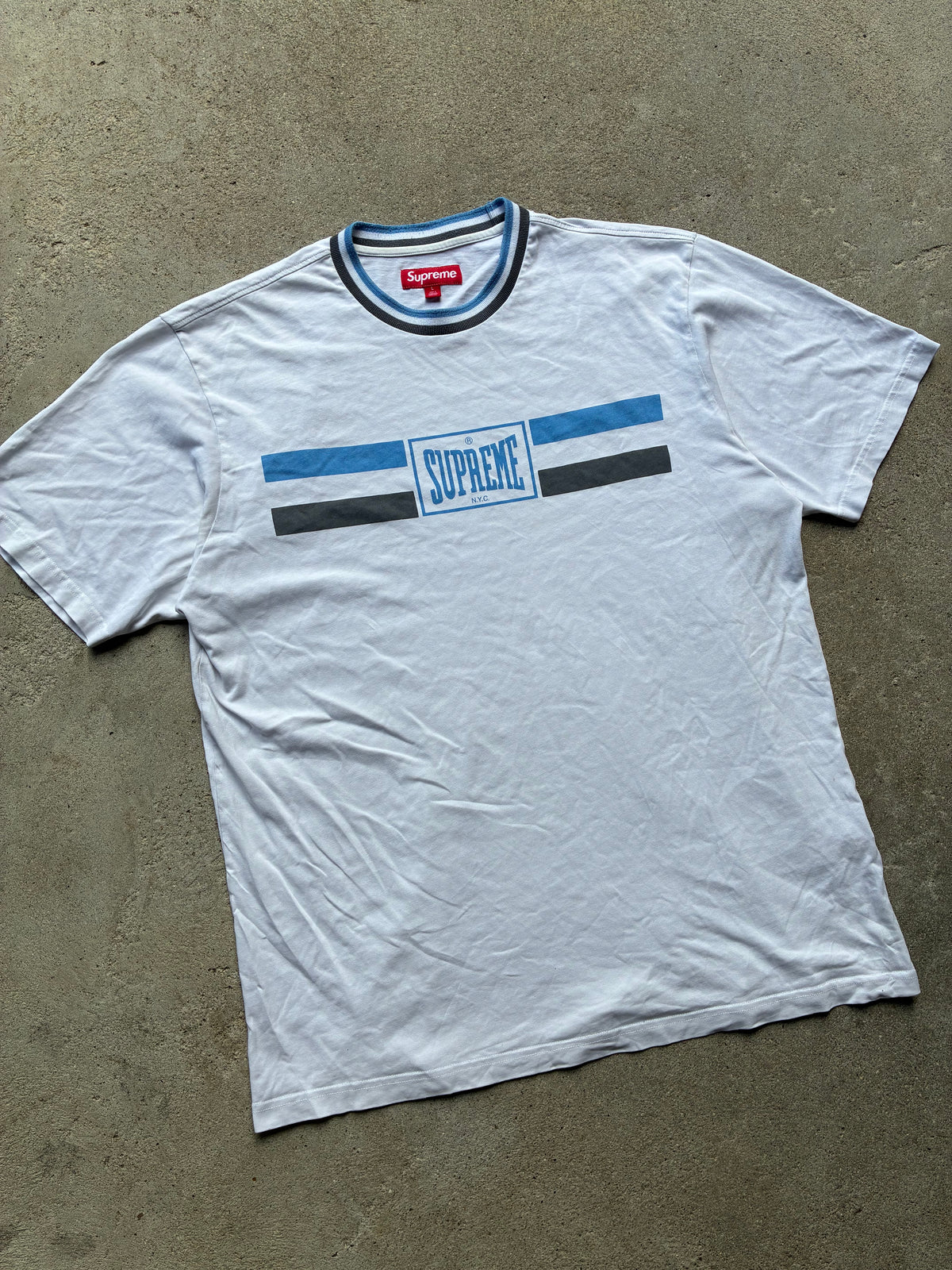 Supreme “WARM UP STRIPE SS24” Tee (L)