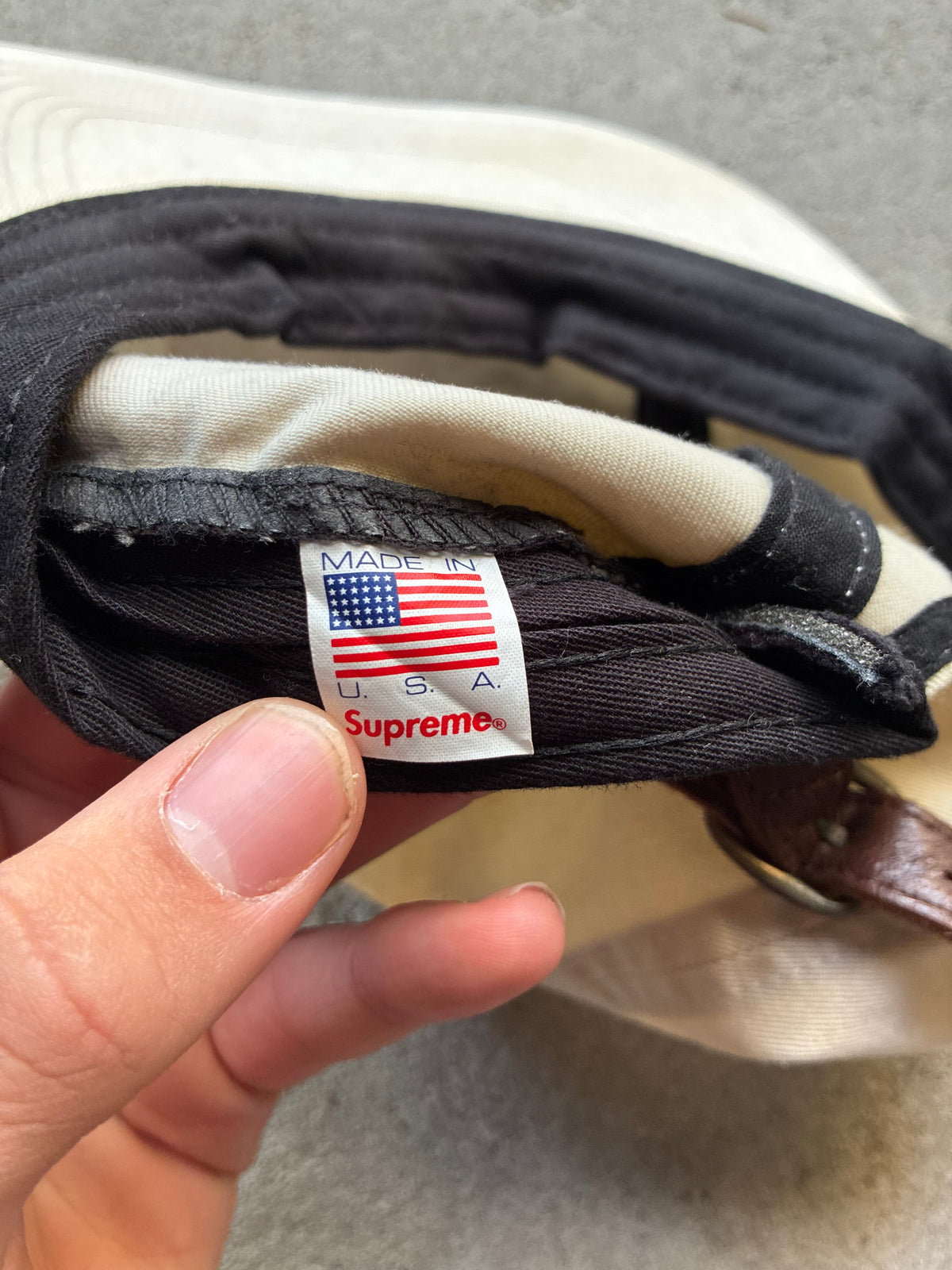 Beige Supreme Camp Cap (Adjustable)