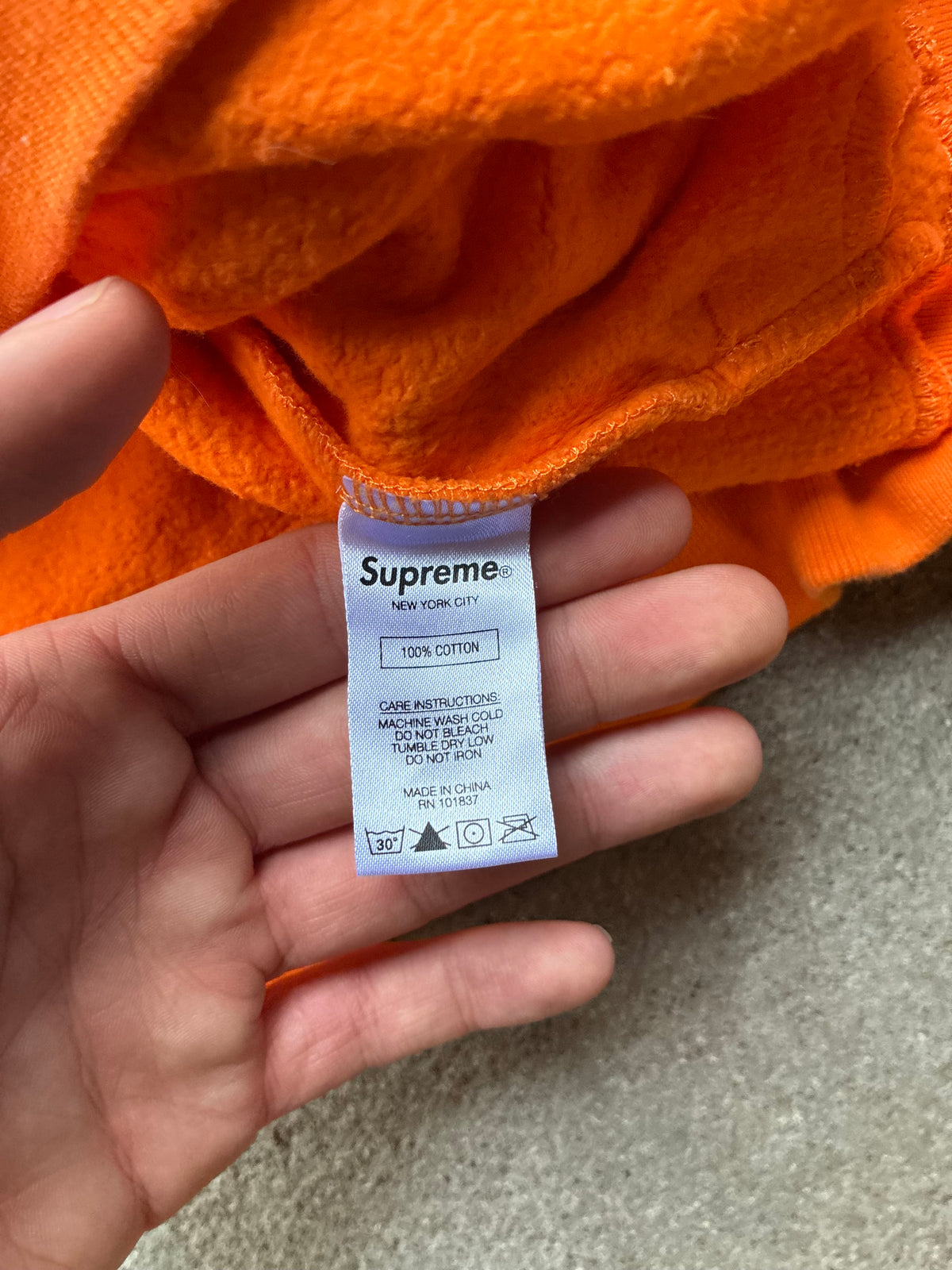 Orange Supreme “ZIP POUCH HOODED” Hoodie (L)