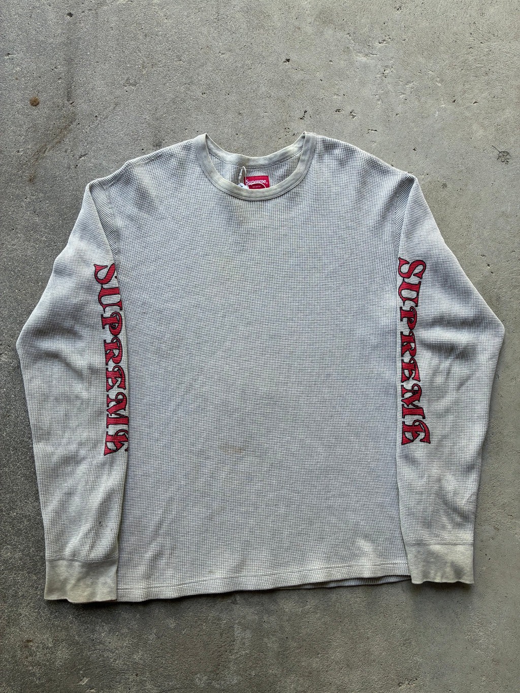 Supreme “LOGO WAFFLE THERMAL” Long Sleeve (M)