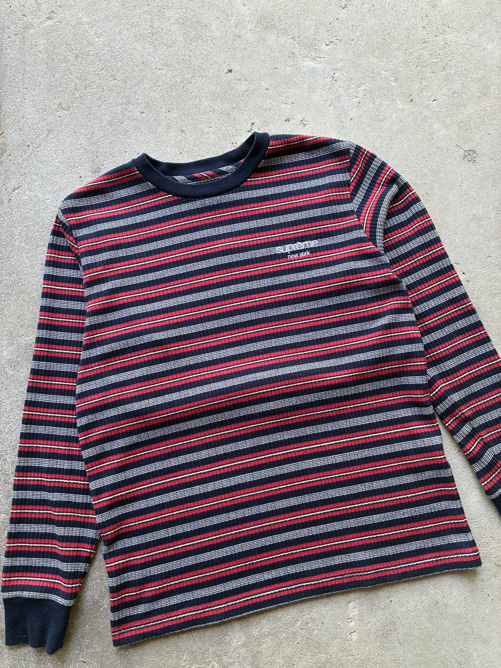Supreme “RIBBED KNIT STRIPE L/S” langærmet (M)