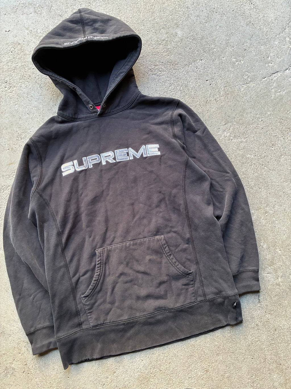 Supreme “SEQUIN LOGO” Hooded Hoodie (M)