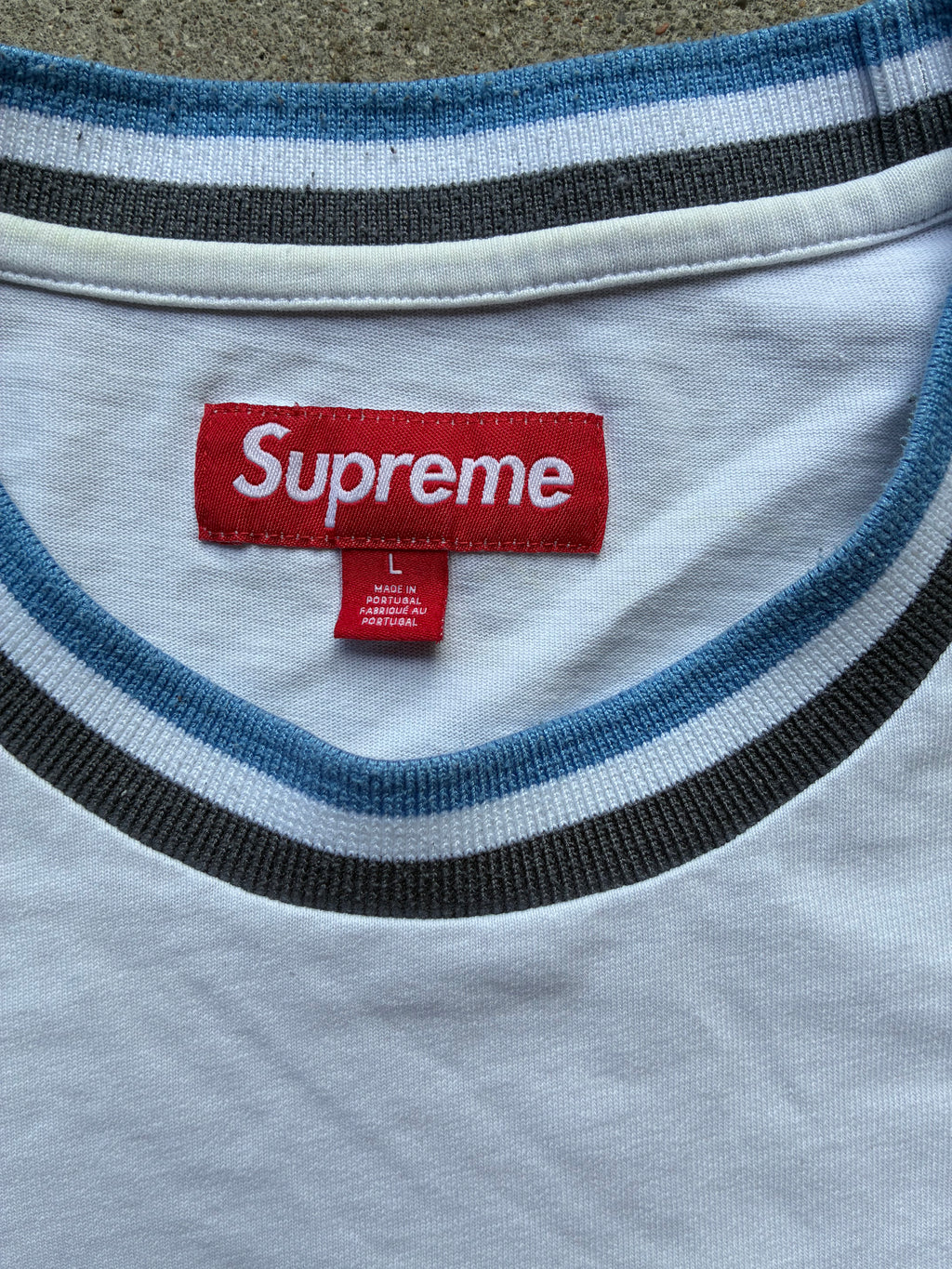 Supreme “WARM UP STRIPE SS24” Tee (L)