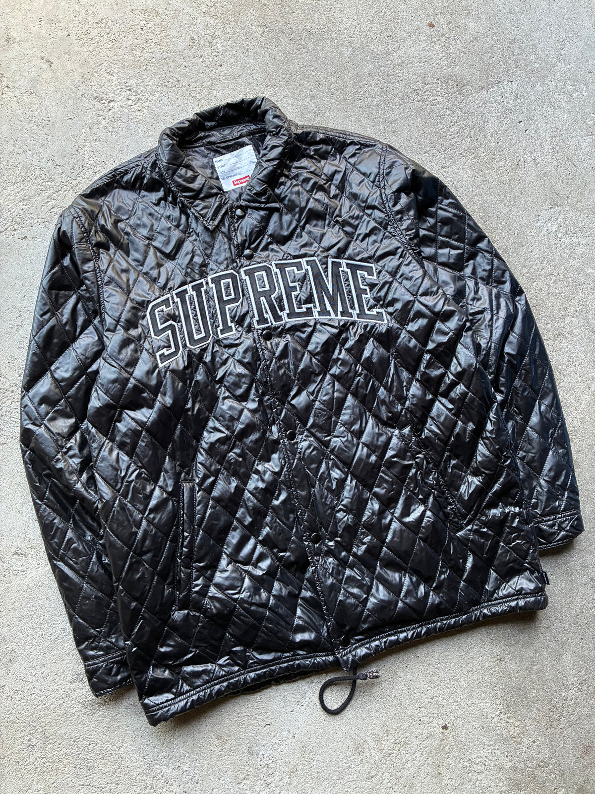 Supreme “QUILTED ARC LOGO” Coach Jacket (XL)