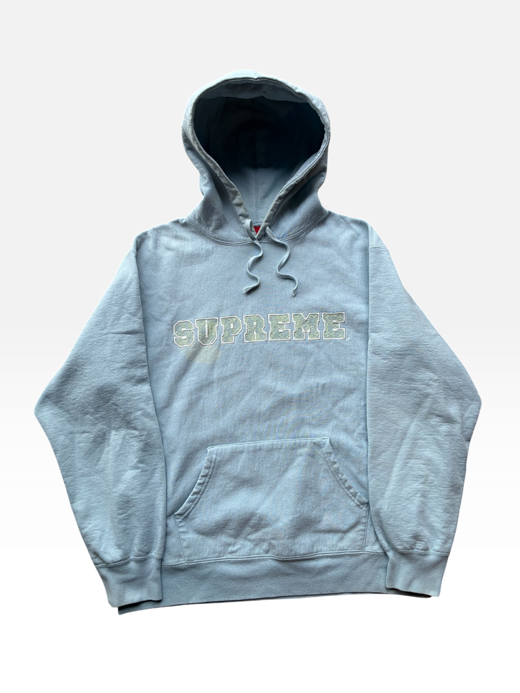 Supreme “HOODED LIGHT BLUE” hoodie (M)