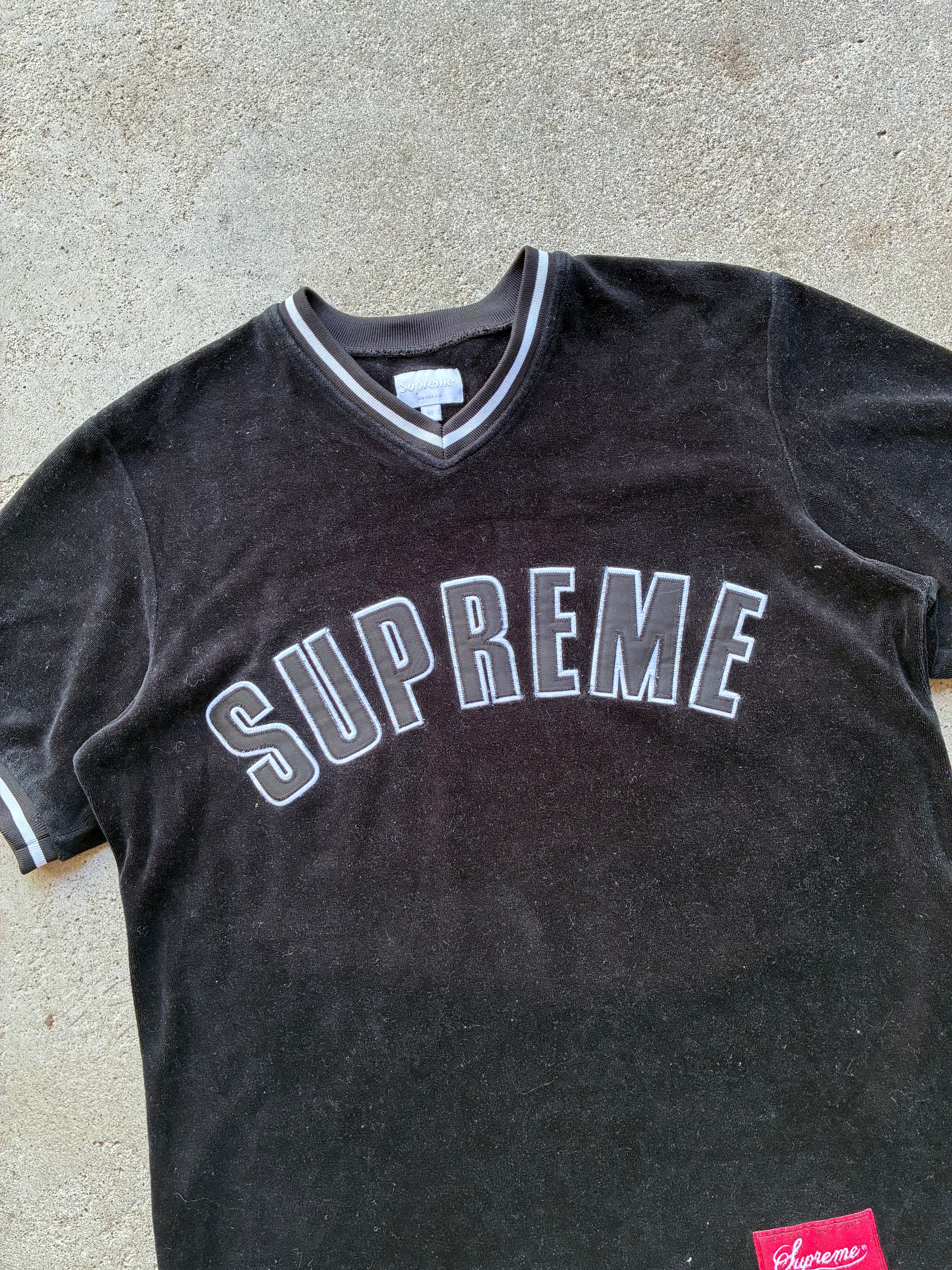 Supreme “VELOUR VELVET ARC LOGO”  Jersey (M)