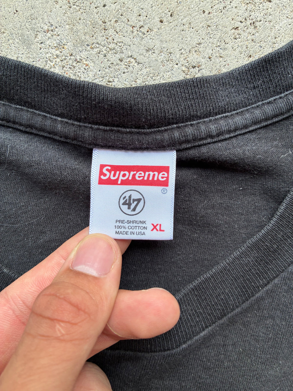 Supreme x NFL “RAIDERS X ‘47 POCKET BLACK SS19” Tee