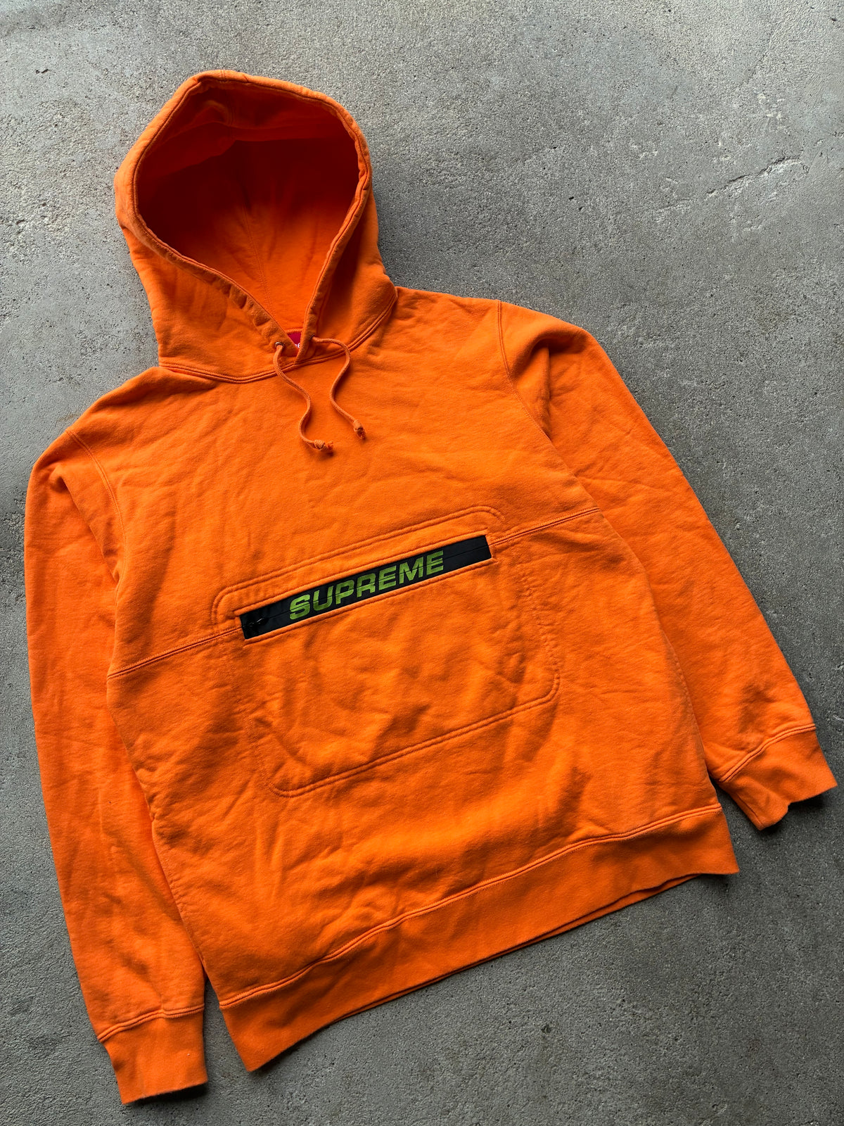 Orange Supreme “ZIP POUCH HOODED” Hoodie (L)