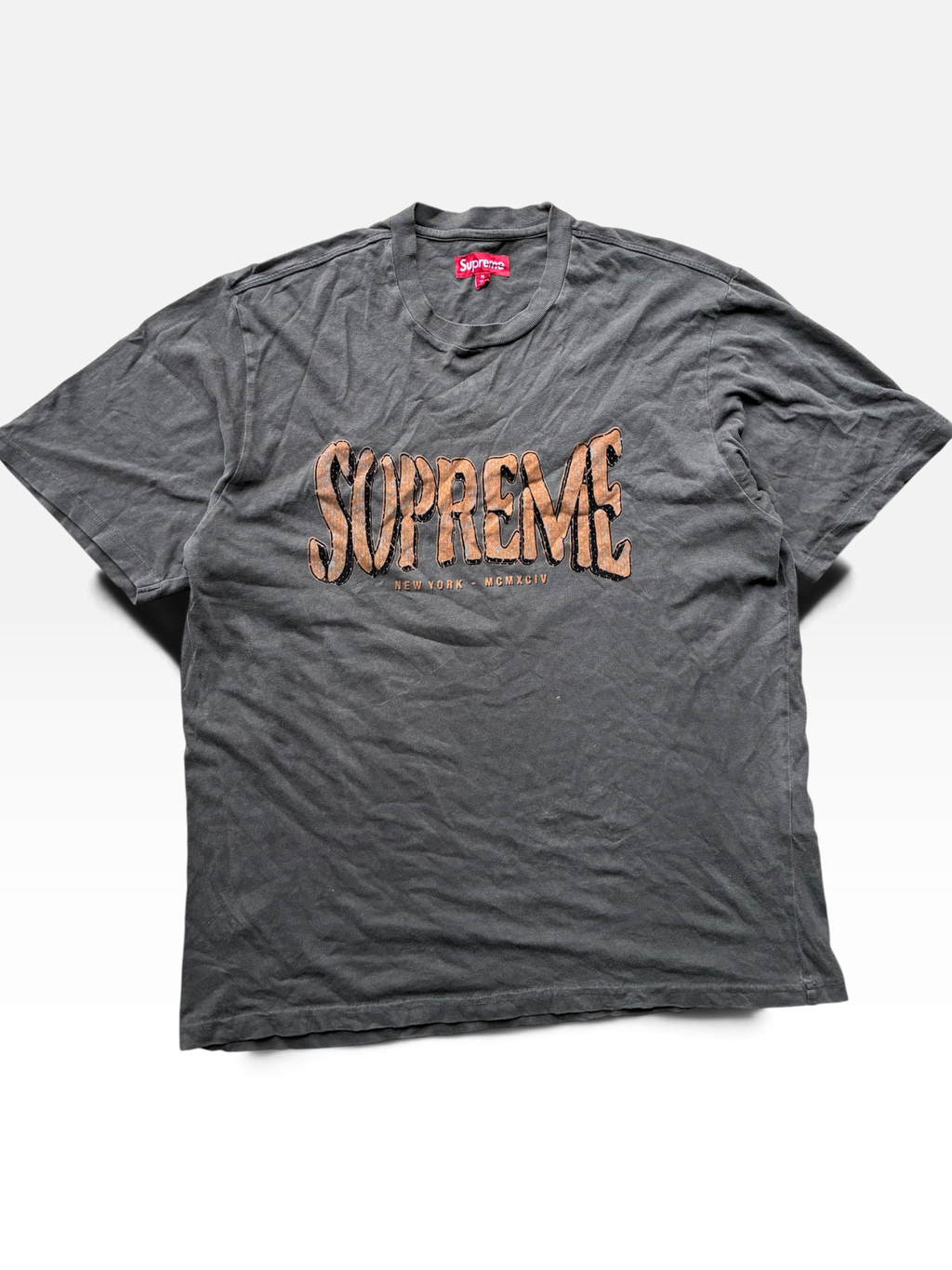 Supreme “FLOCKED WASHED” Tee (M)