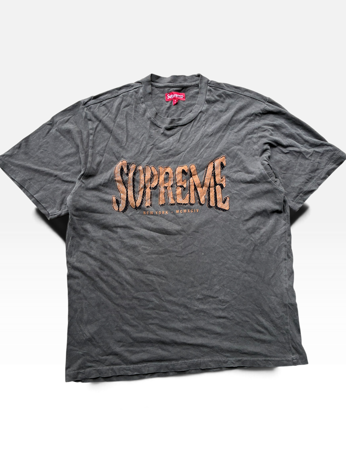 Supreme “FLOCKED WASHED” Tee (M)