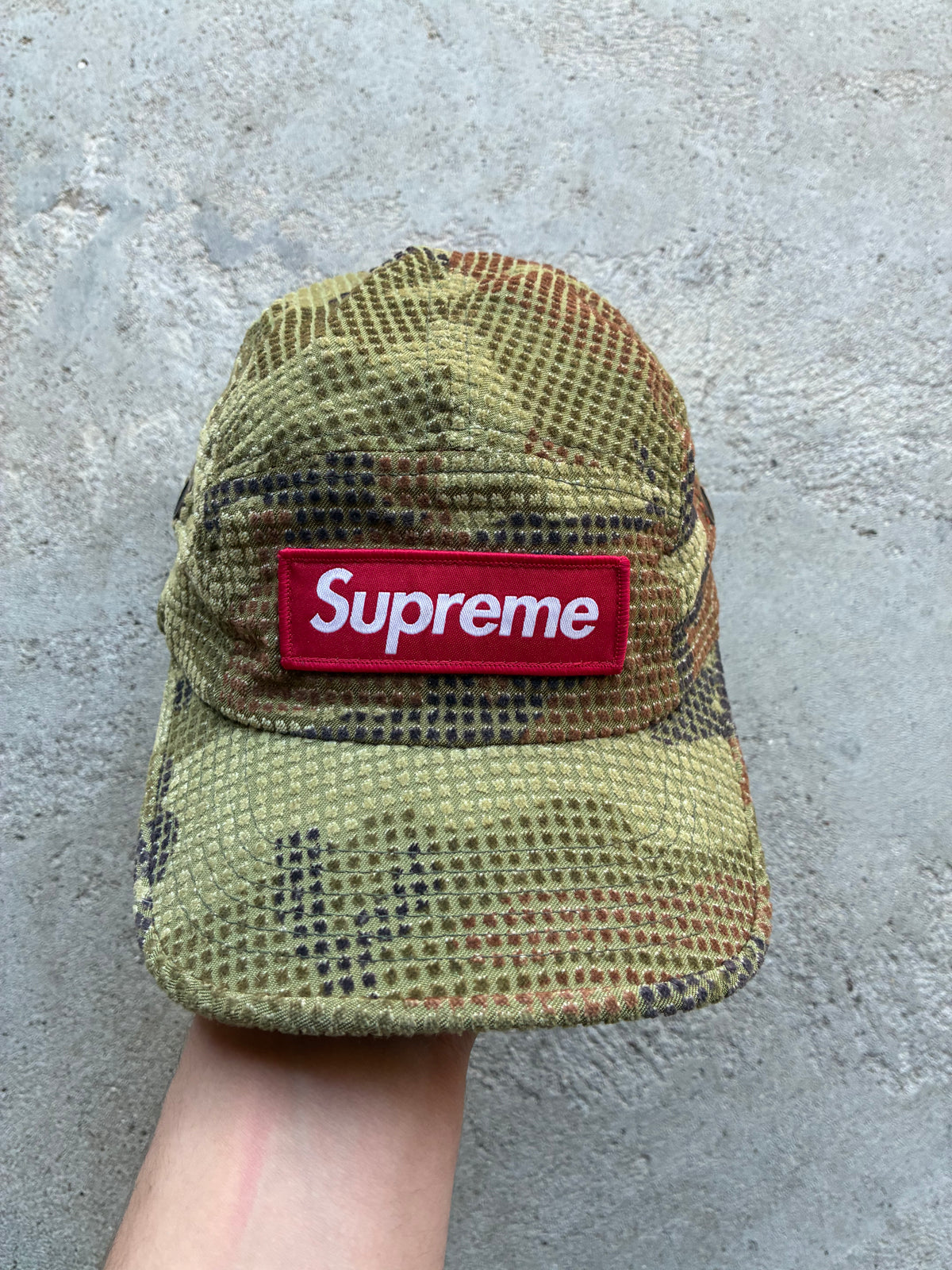 Supreme “CAMO GRID VELVET” Camp Cap (Adjustable)