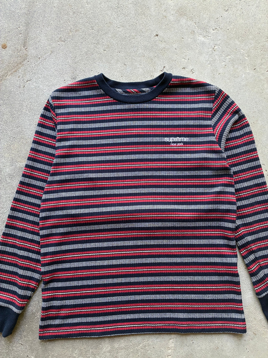 Supreme “RIBBED KNIT STRIPE L/S” langærmet (M)