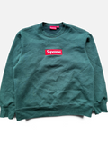 Supreme (FW22 FOREST GREEN) Box Logo. Crewneck (M)