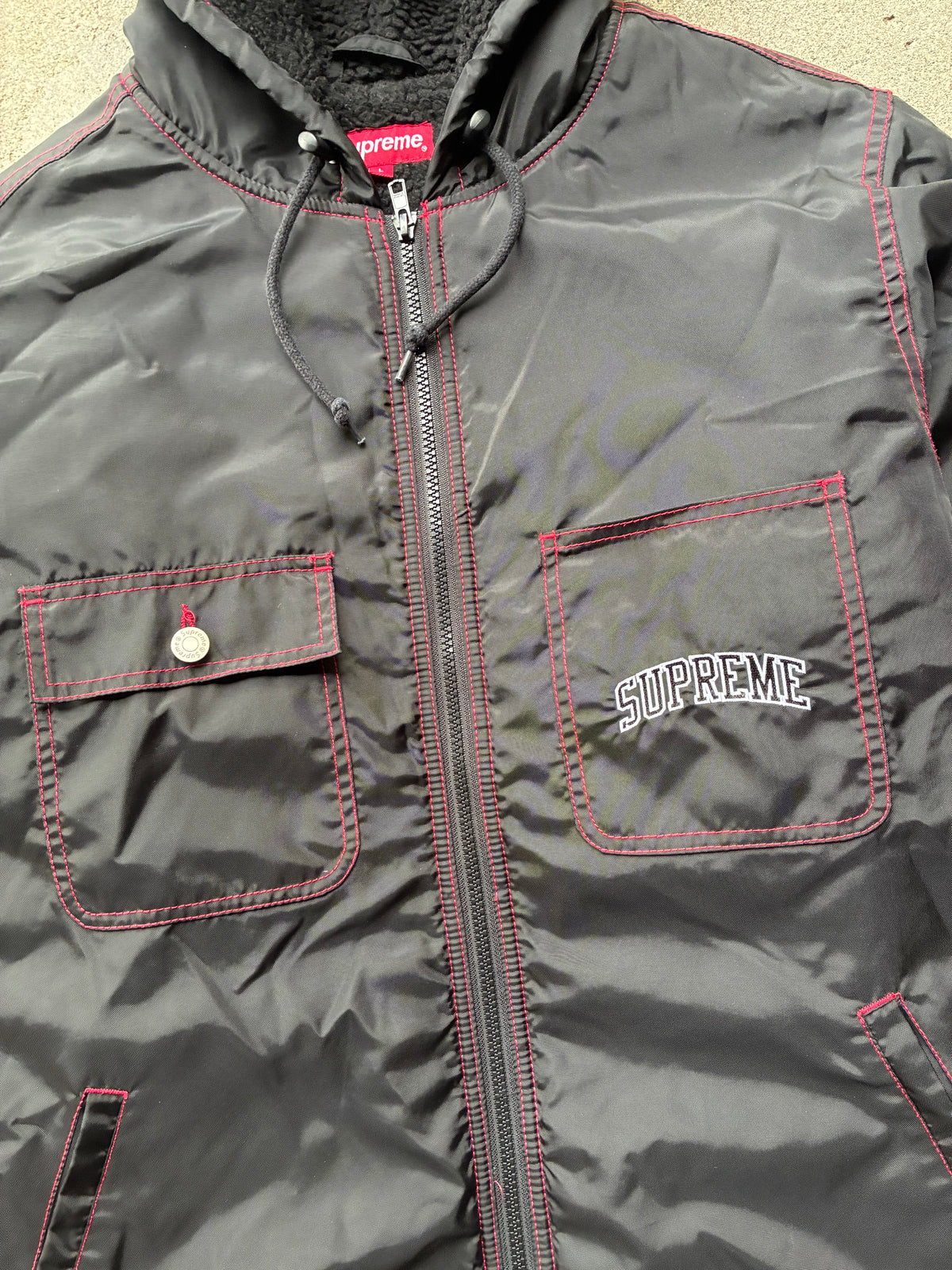 Supreme “SHERPA LINED NYLON” Jacket (L)