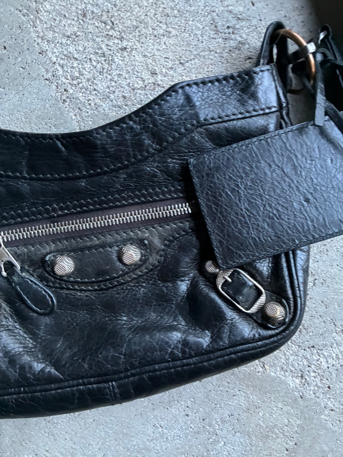 Balenciaga hip leather bag