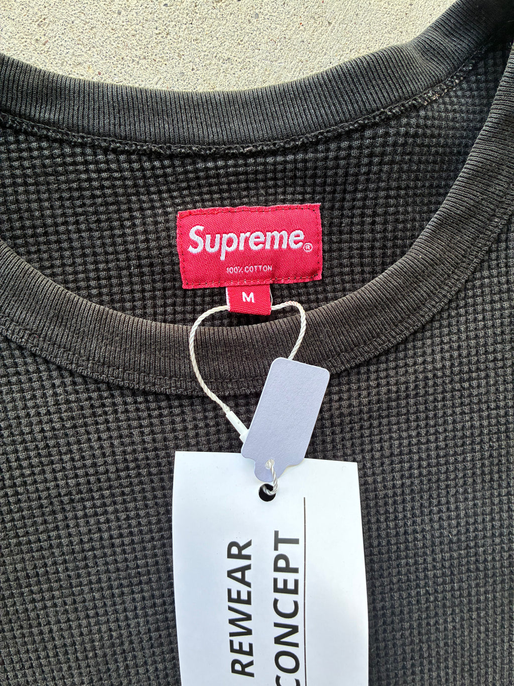 Supreme “LOGO WAFFLE THERMAL” Long Sleeve (M)