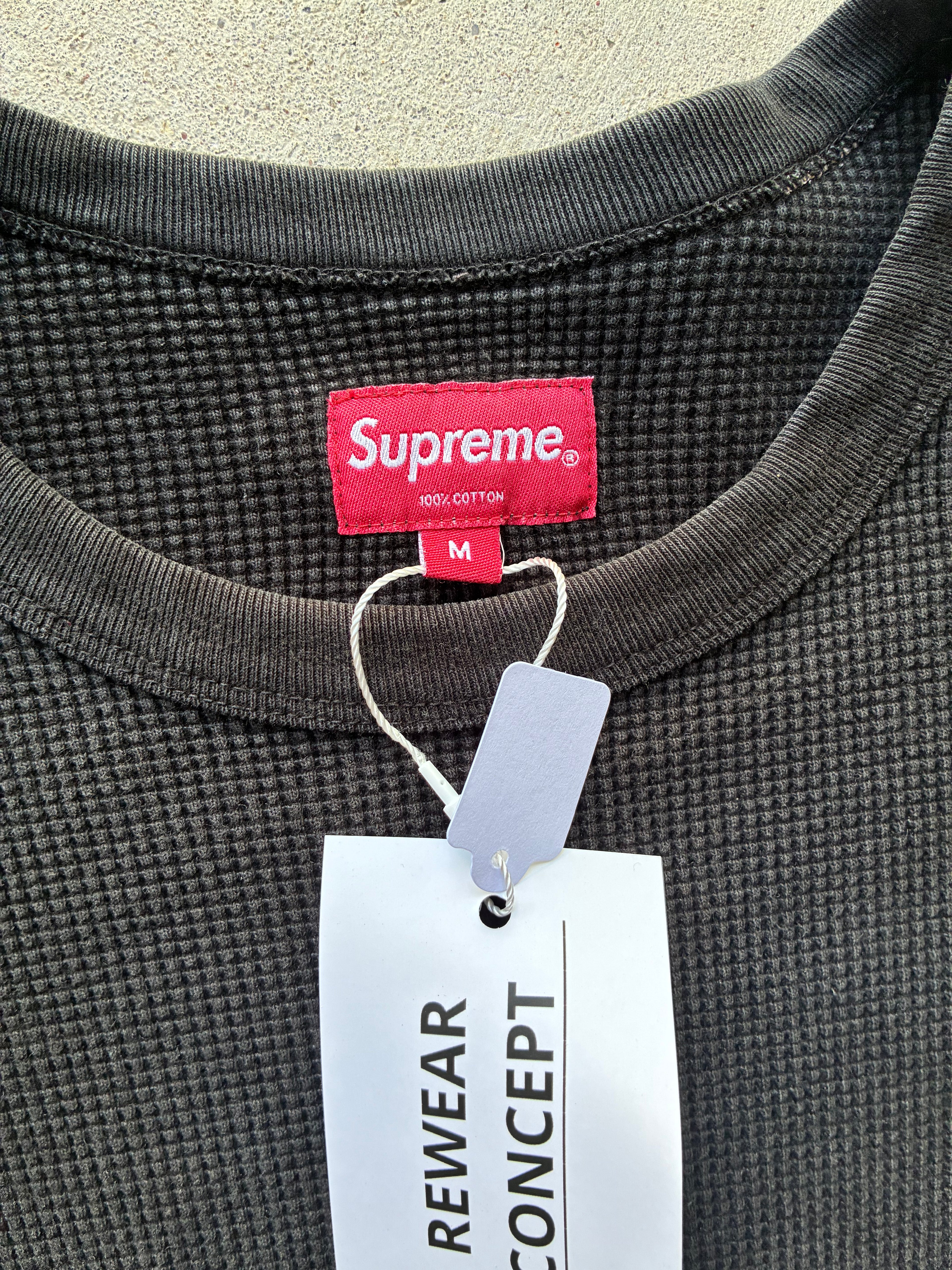 Supreme “LOGO WAFFLE THERMAL” Long Sleeve (M)