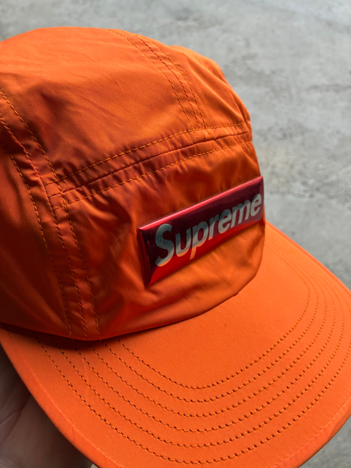 Supreme “LIQUID METAL FW17” Camp Cap (Adjustable)