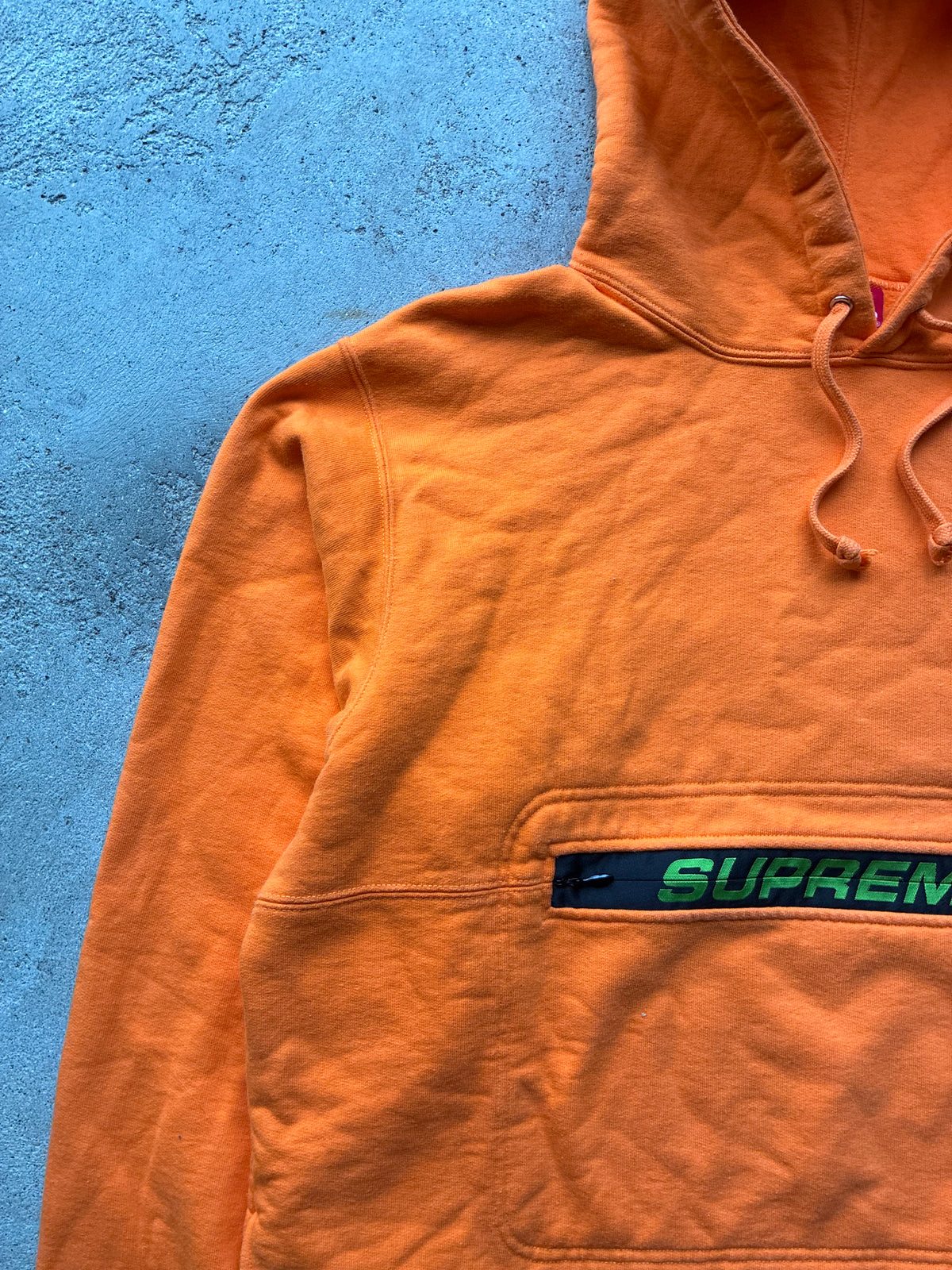 Orange Supreme “ZIP POUCH HOODED” Hoodie (L)
