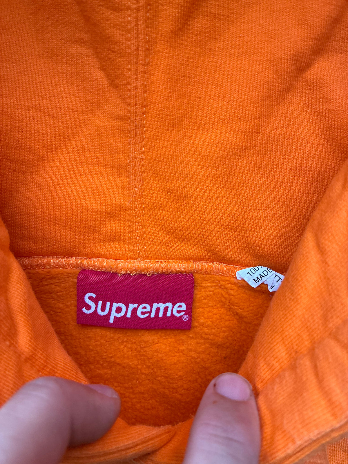 Orange Supreme “ZIP POUCH HOODED” Hoodie (L)