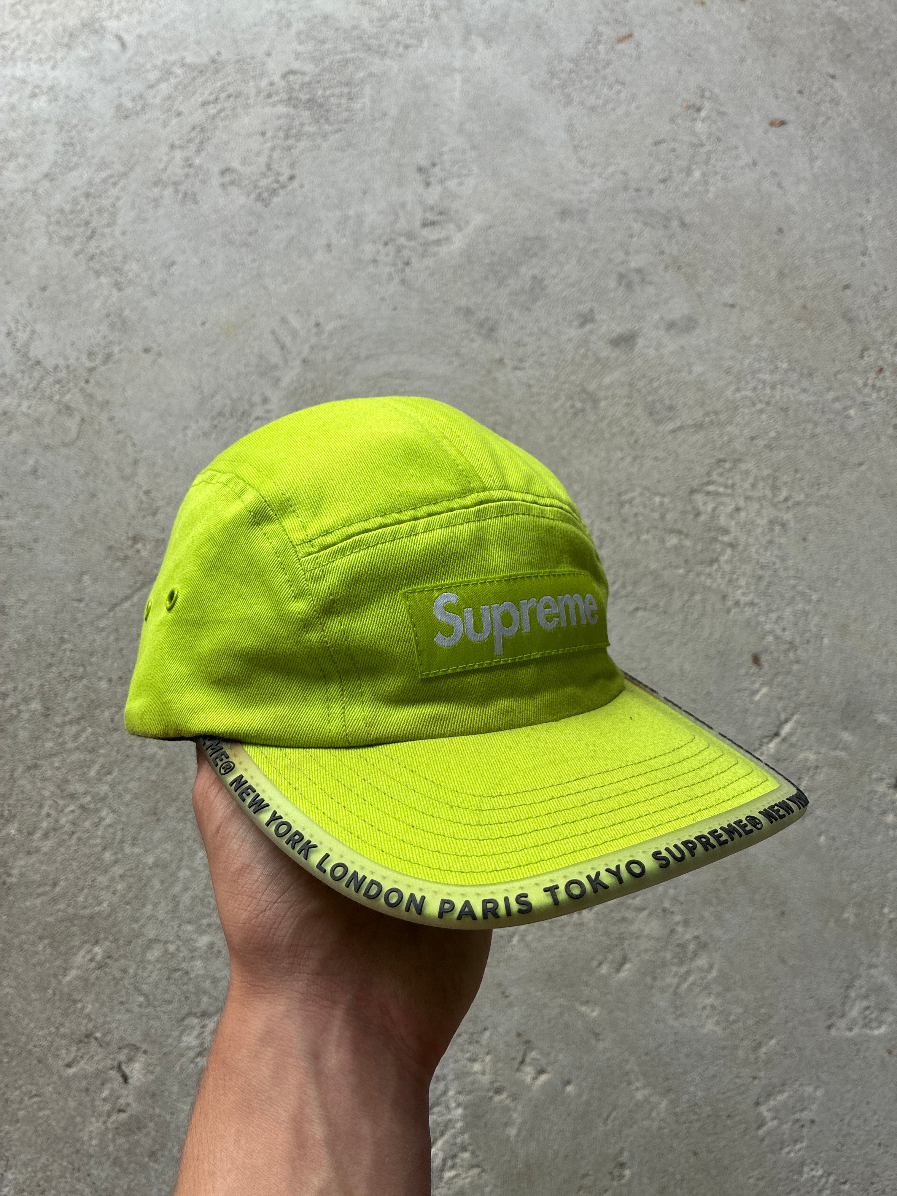 Supreme “WORLDWIDE VISOR TAPE” Camp Cap (Adjustable)