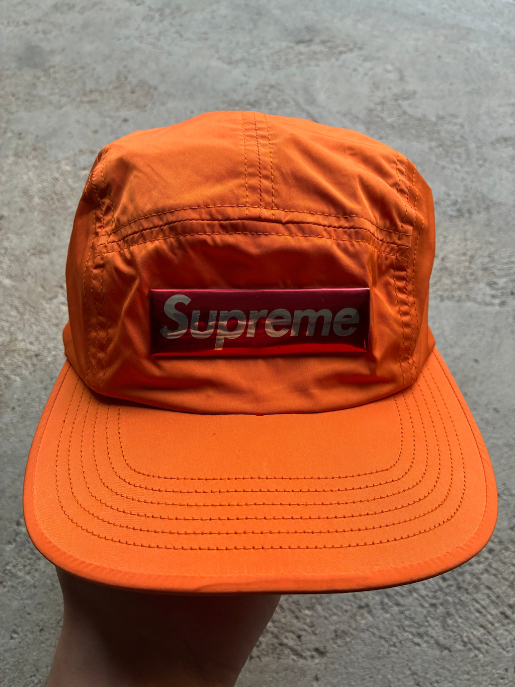 Supreme “LIQUID METAL FW17” Camp Cap (Adjustable)