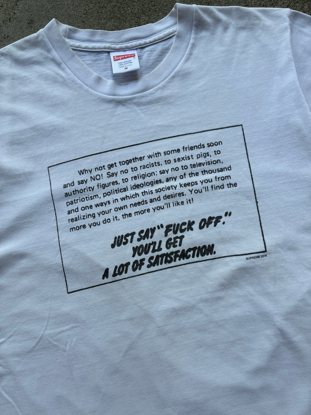 Supreme “JUST SAY NO” tee (M)