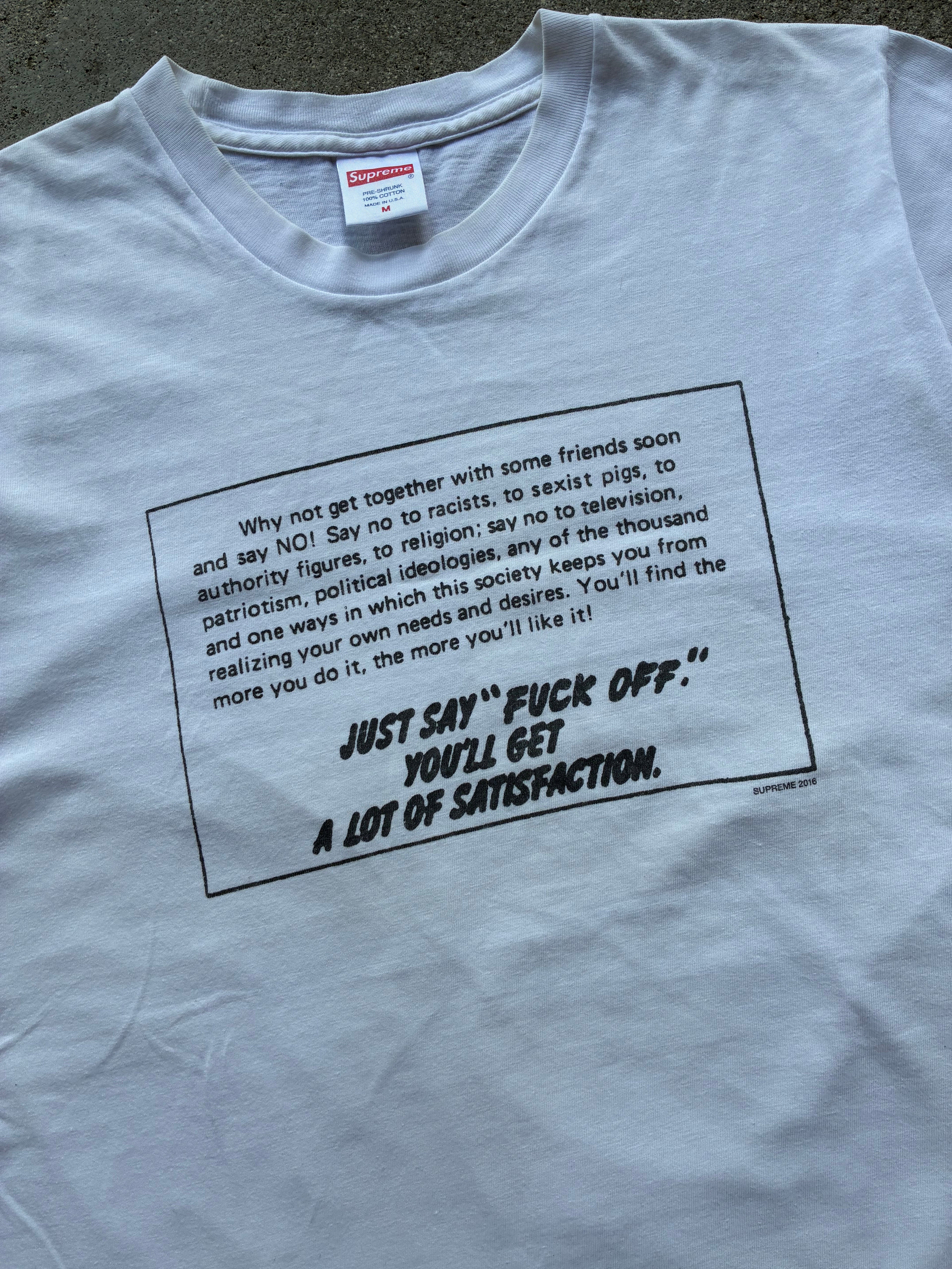 Supreme “JUST SAY NO” tee (M)